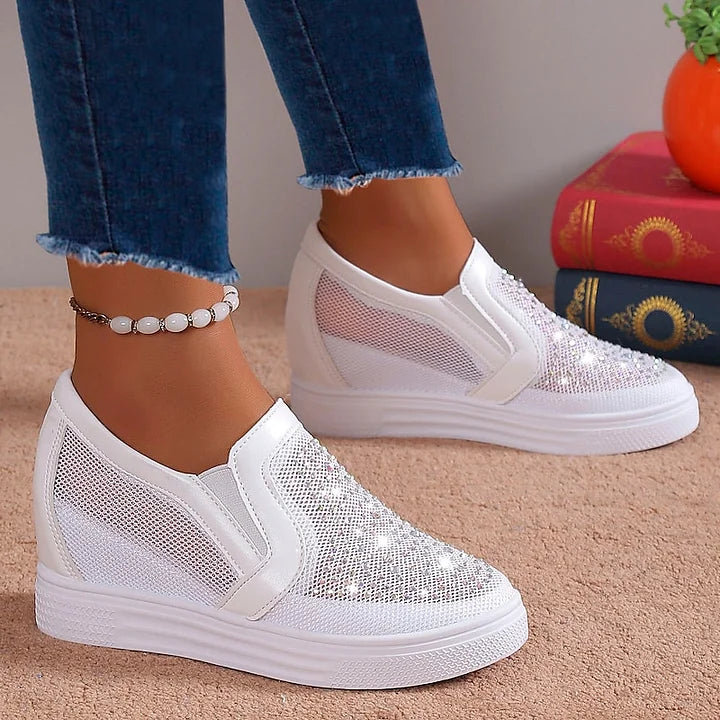 Romila | Zapatillas de plataforma sin cordones de malla para mujer