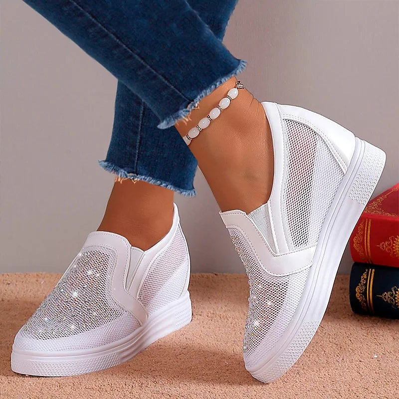 Romila | Zapatillas de plataforma sin cordones de malla para mujer