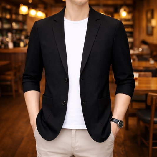 Danson | Blazer Casual con Solapas y Mangas Fruncidas