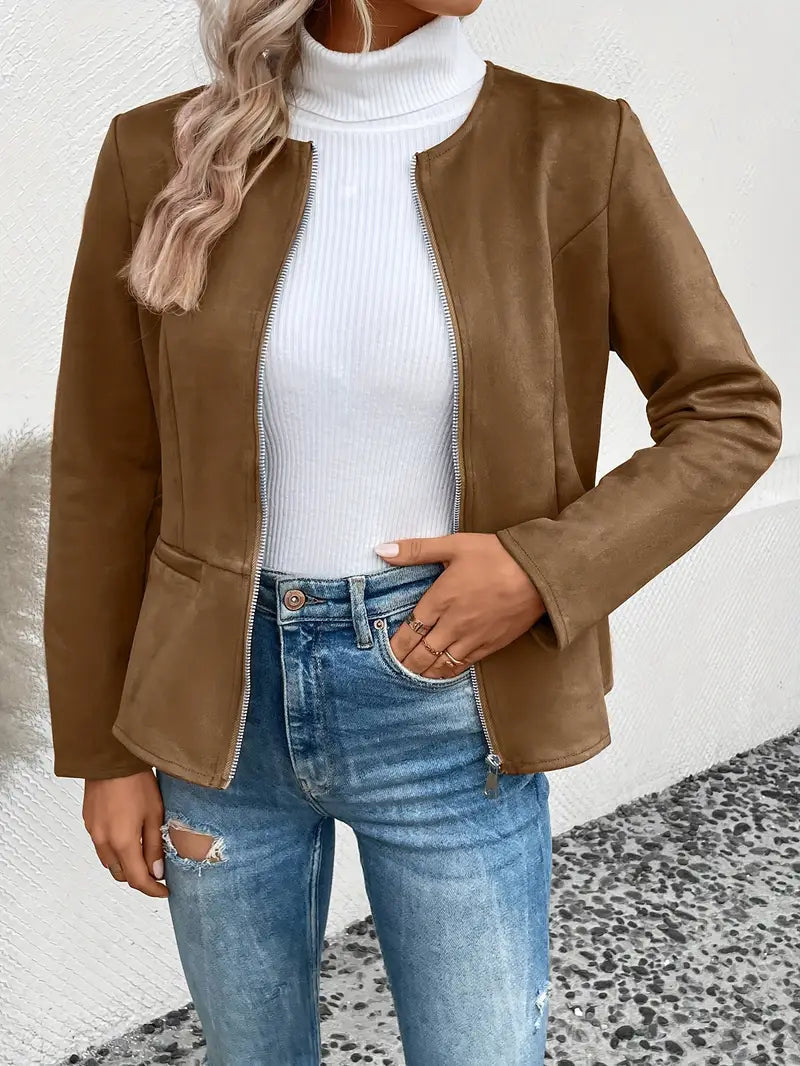 Roksana | Chaqueta Entallada de Manga Larga Con Cremallera