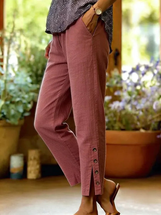 Kileza | Pantalones Holgados Con Botones Laterales