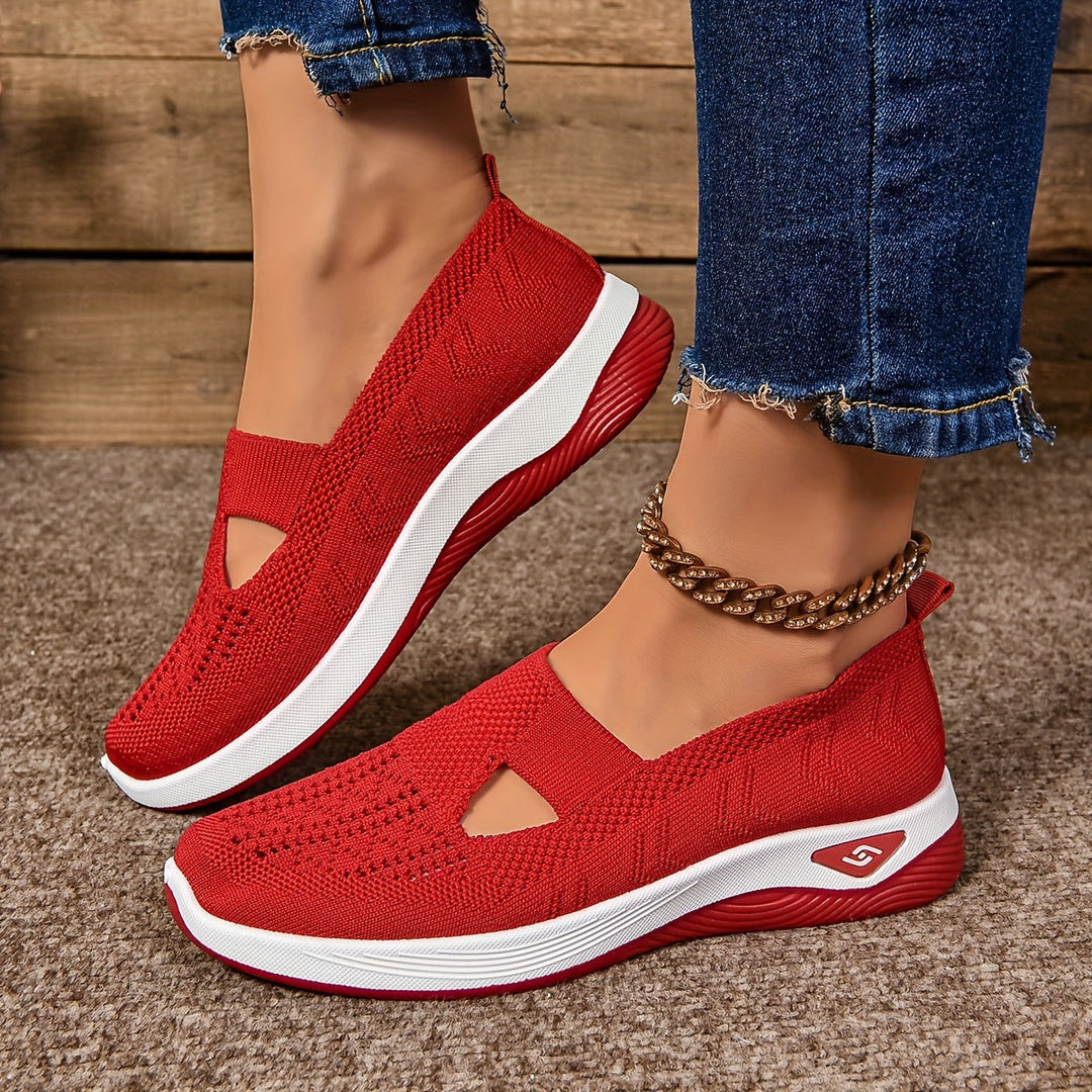 Raquel | Zapatillas de punto sin cordones con corte