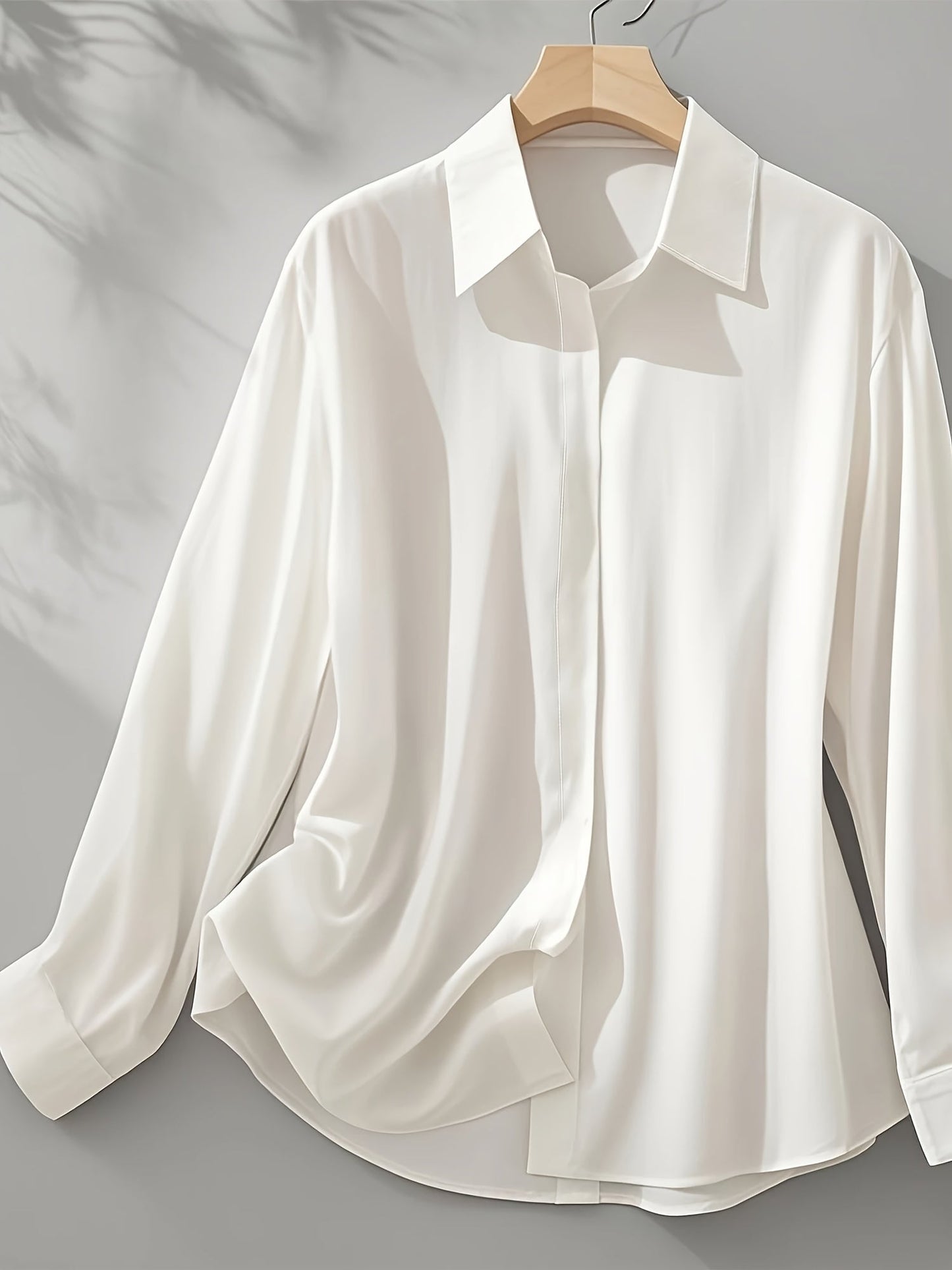 Elenochka - Blusa de Manga Larga Con Botones en la Parte Delantera