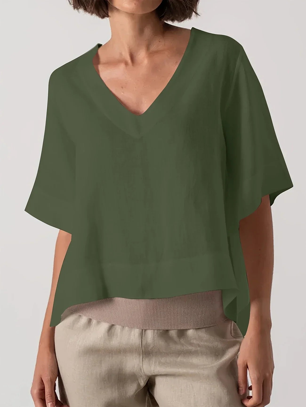 Mattea | Blusa Holgada Manga Corta Cuello V