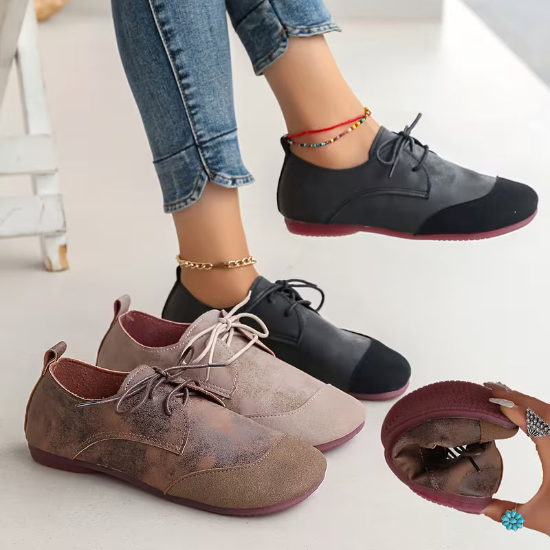 Brigiluxa | Zapatos cómodos con cuña baja y cordones