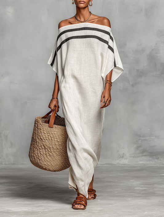 Vilina | Vestido Maxi Minimalista Hombros Descubiertos
