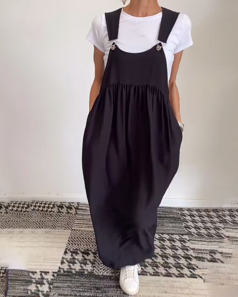 Marleen | Vestido Tipo Pichi Largo Con Tirantes Anchos