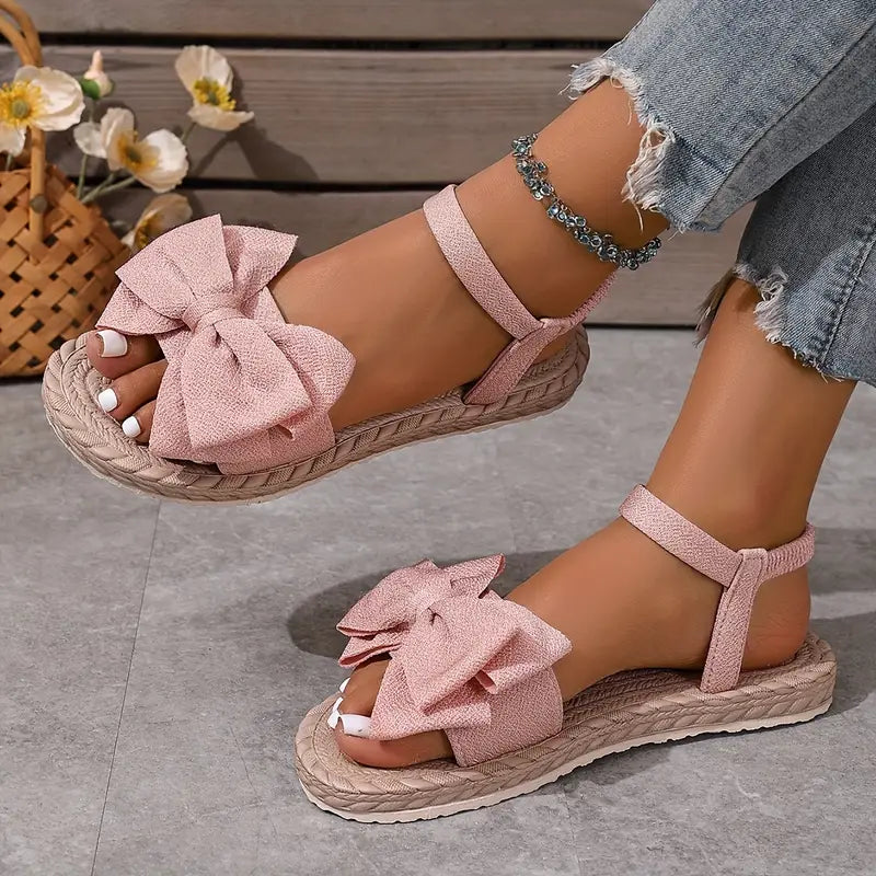 Michela | Sandalias de Plataforma Con Correa al Tobillo y Lazo