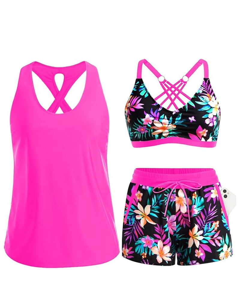 Meaghan | Conjunto De Baño De Tres Piezas Estampado