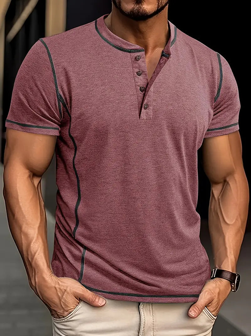 Orazio | Camiseta De Manga Corta Con Cuello Henley