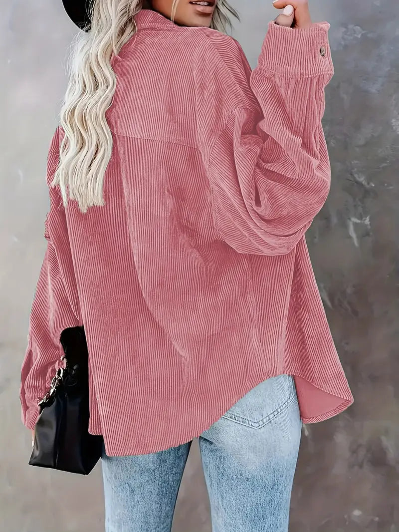 Irmela | Camisa de Manga Larga de Pana Con Botones