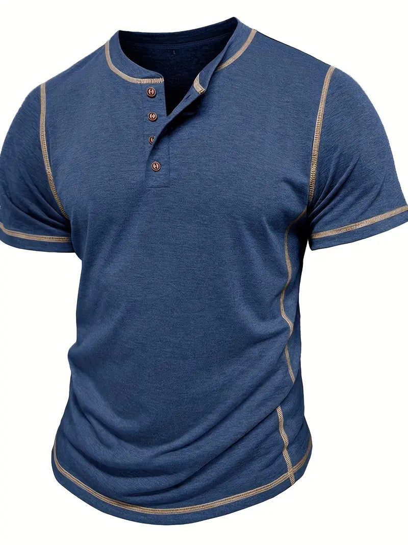 Orazio | Camiseta De Manga Corta Con Cuello Henley