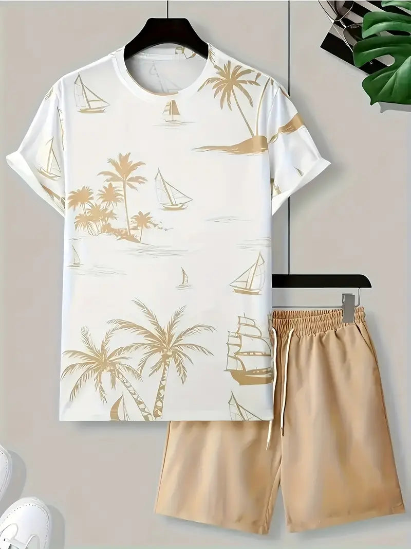 Barea | Conjunto Camiseta Tropical Y Shorts