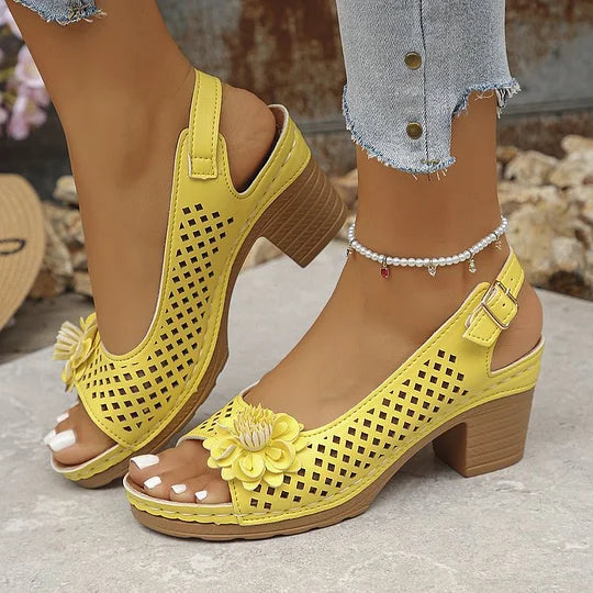 Imogen | Sandalias de Talón Abierto Con Diseño Floral