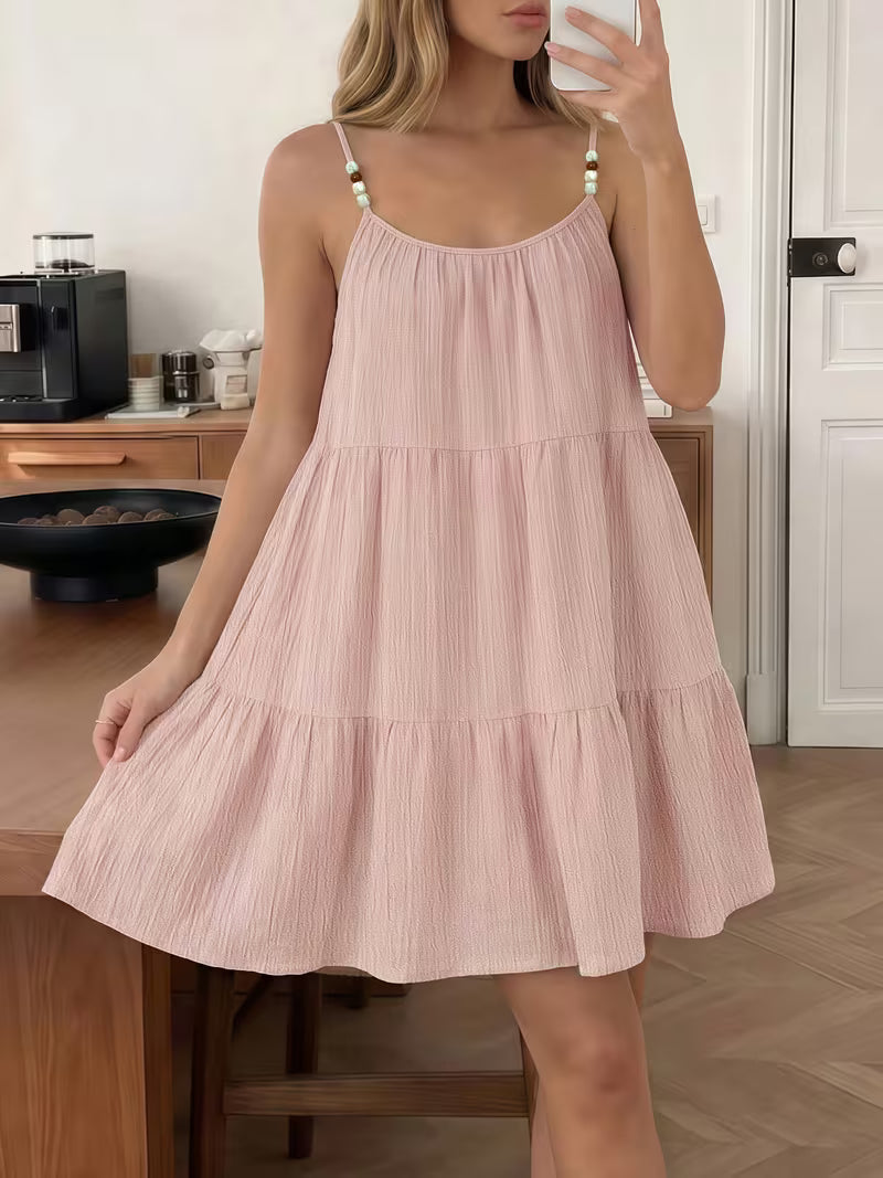 Masley | Minivestido Con Tirantes Finos Con Abalorios