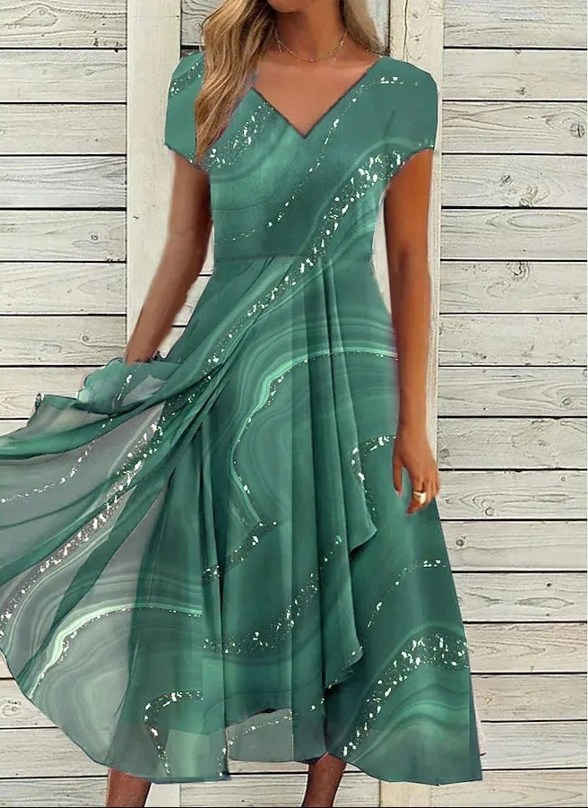 Ayana | Vestido Midi Fluido con Escote en V