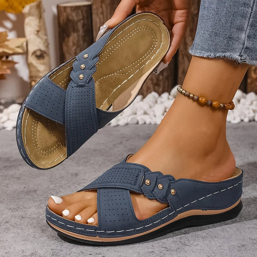 Uandje | Sandalias De Mujer Con Tiras Cruzadas Y Punta Abierta
