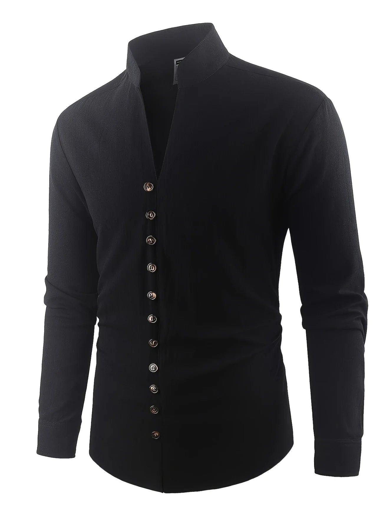 Shayne | Camisa De Hombre Con Cuello Alto Y Botones en La Parte Delantera
