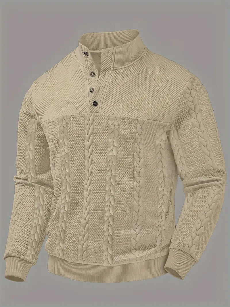 Dawson | Suéter Henley Texturizado de Manga Larga