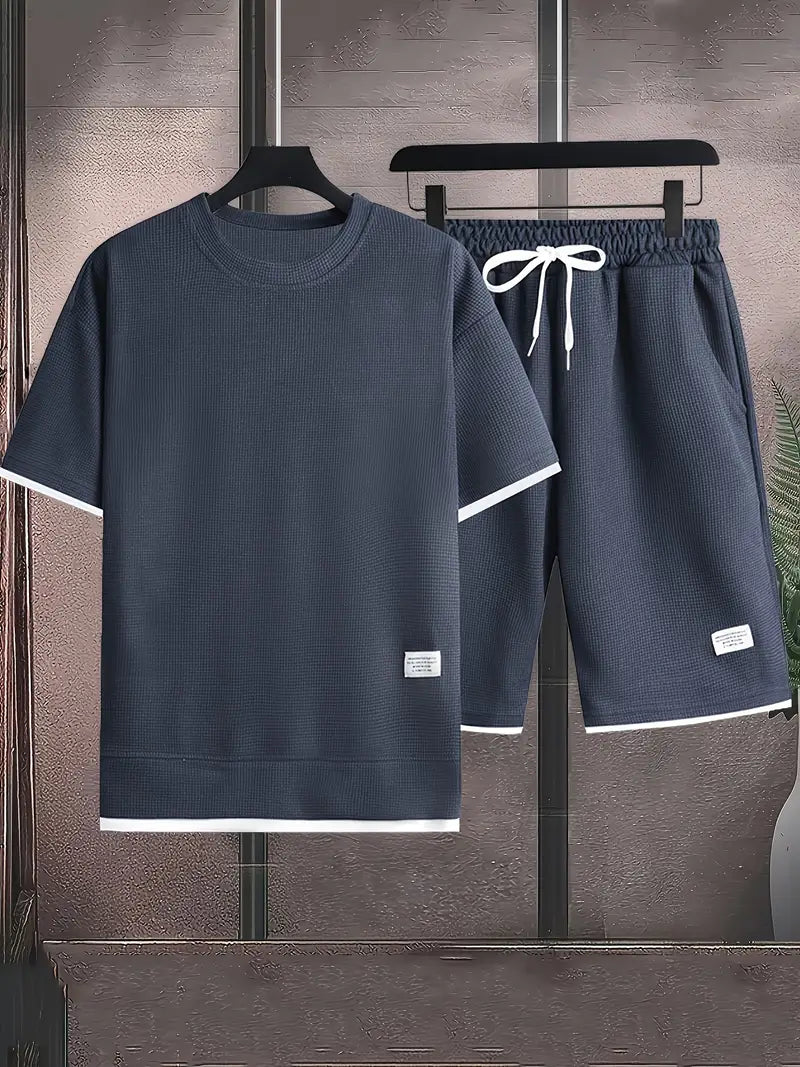 Freire - Camiseta Texturizada y Short Con Cordón
