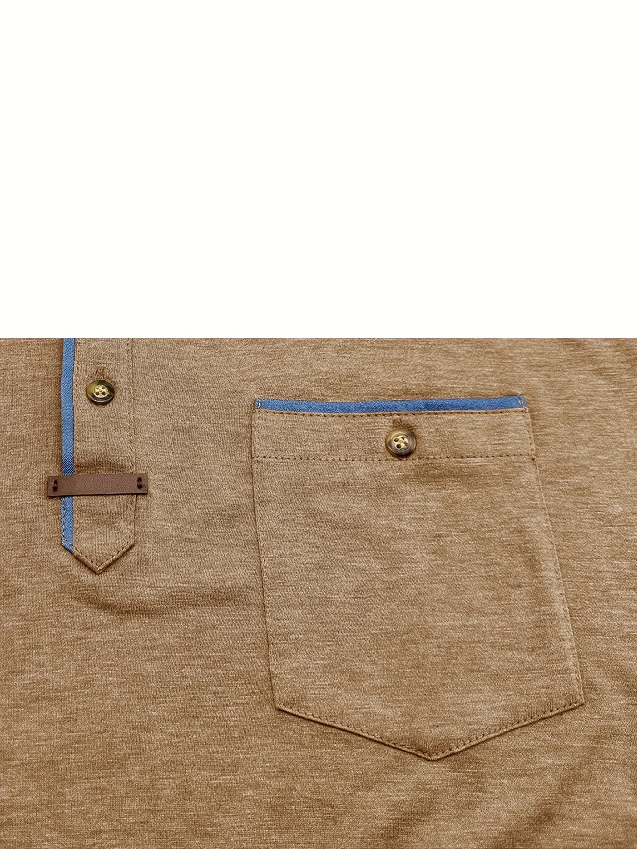 Saxon | Camiseta Henley de Manga Corta con Bolsillo