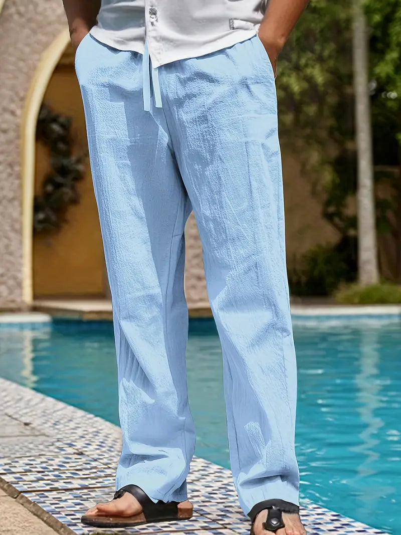Babaev | Pantalones Anchos de Lino Con Cordón