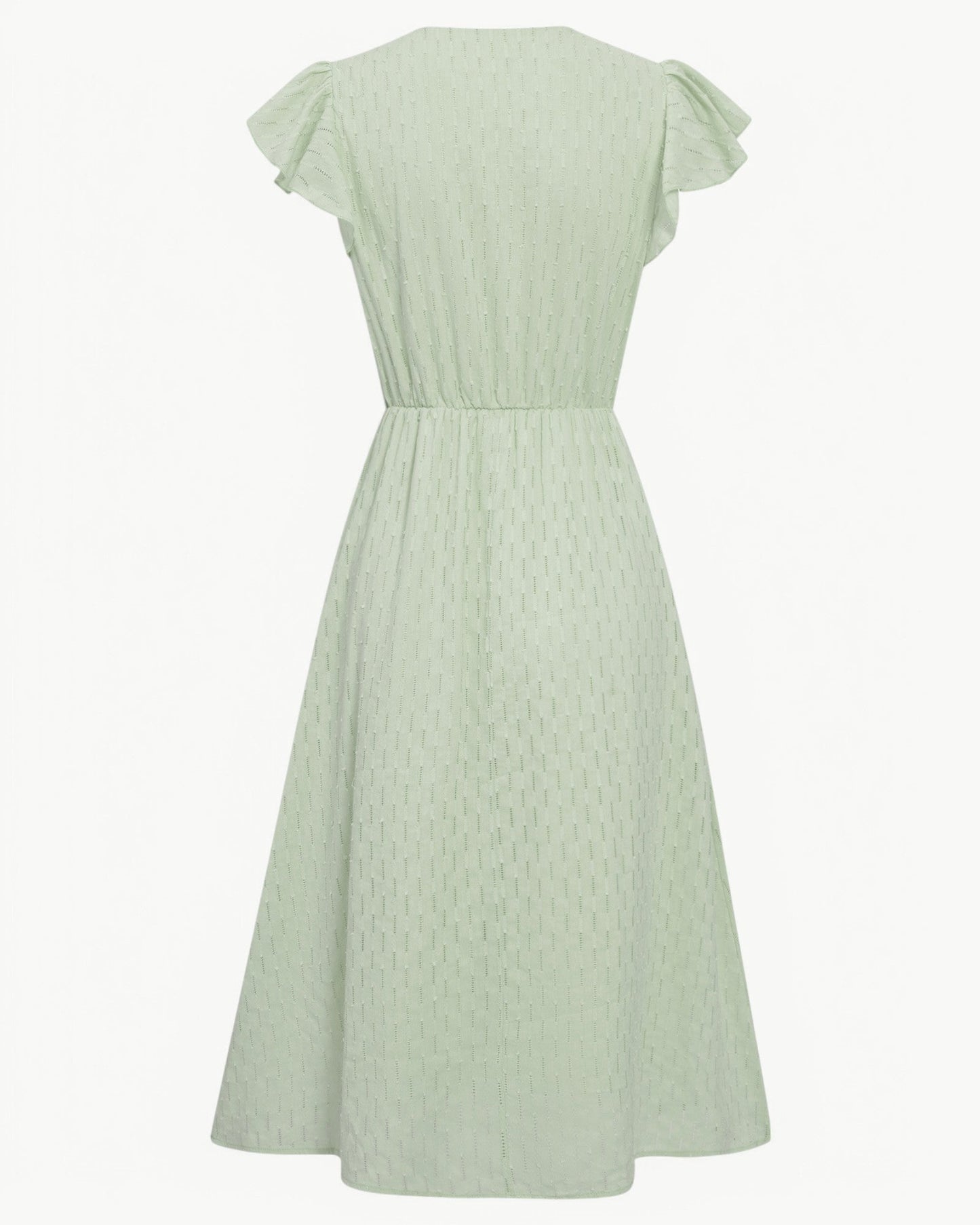 Julieta | Vestido MIDI Con Cuello en V Y Mangas Con Volantes