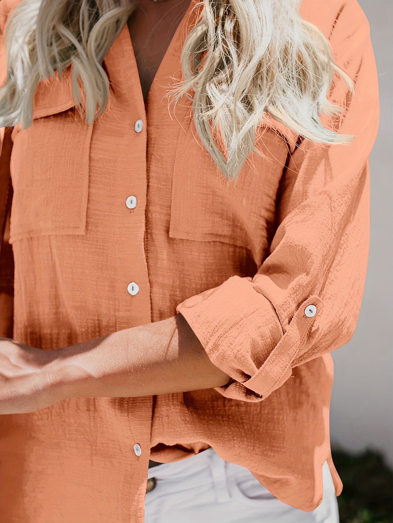 Priscilla | Camisa De Manga Larga Con Botones Y Bolsillos
