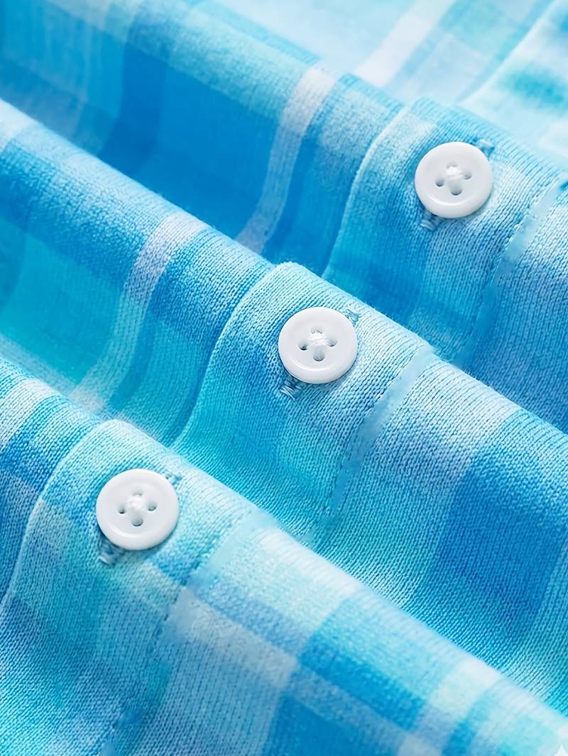 Endrita | Camisa Cuadros Manga Corta Botones Frontales