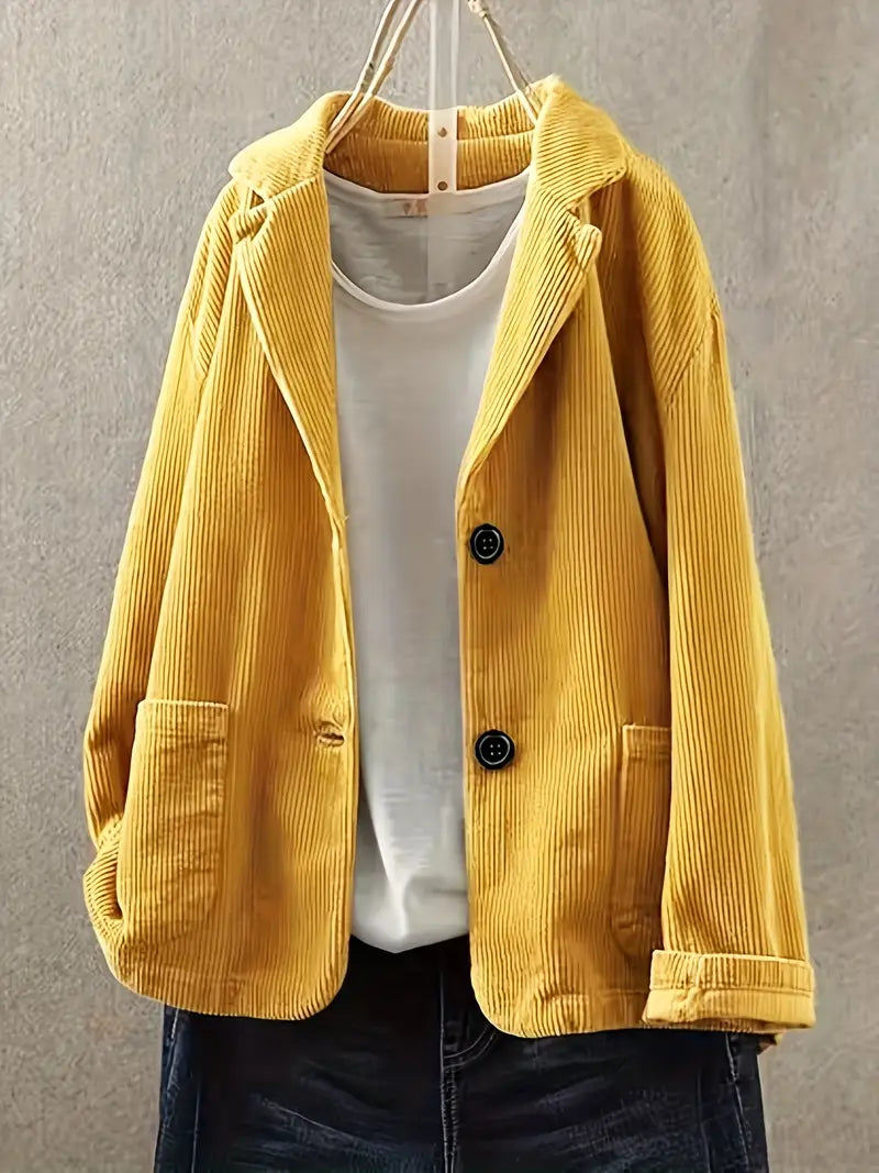 Nehara | Chaqueta Blazer Informal De Pana Con Botones en La Parte Delantera