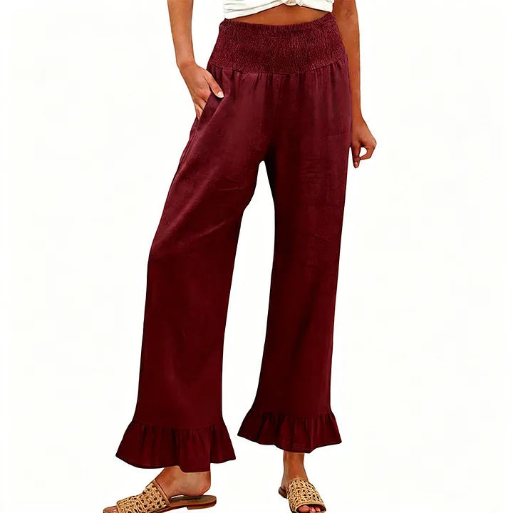 Moriom | Pantalón Holgado Con Volante Bajo