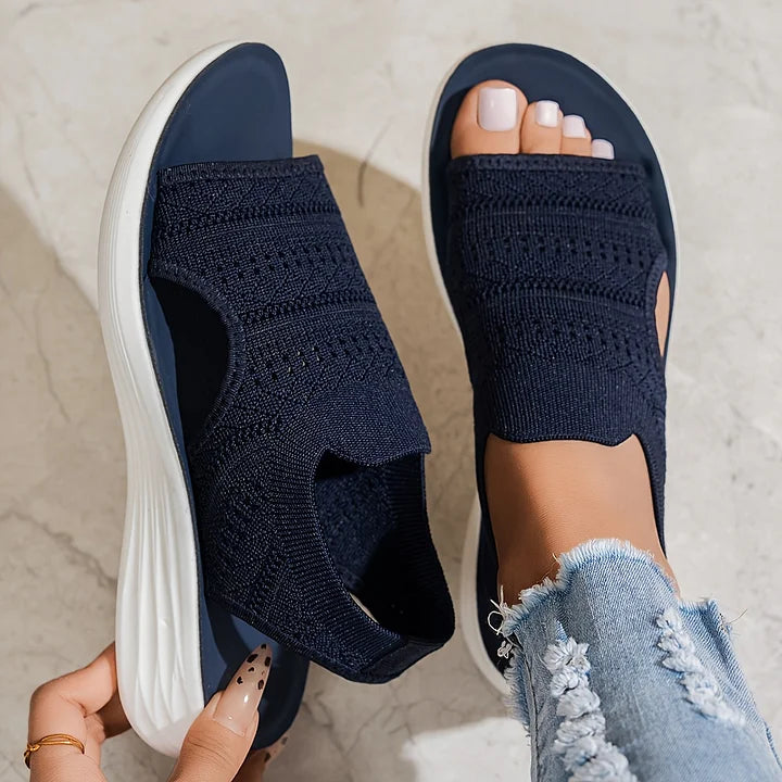 Deborish - Sandalias de Plataforma Sin Cordones de Punto