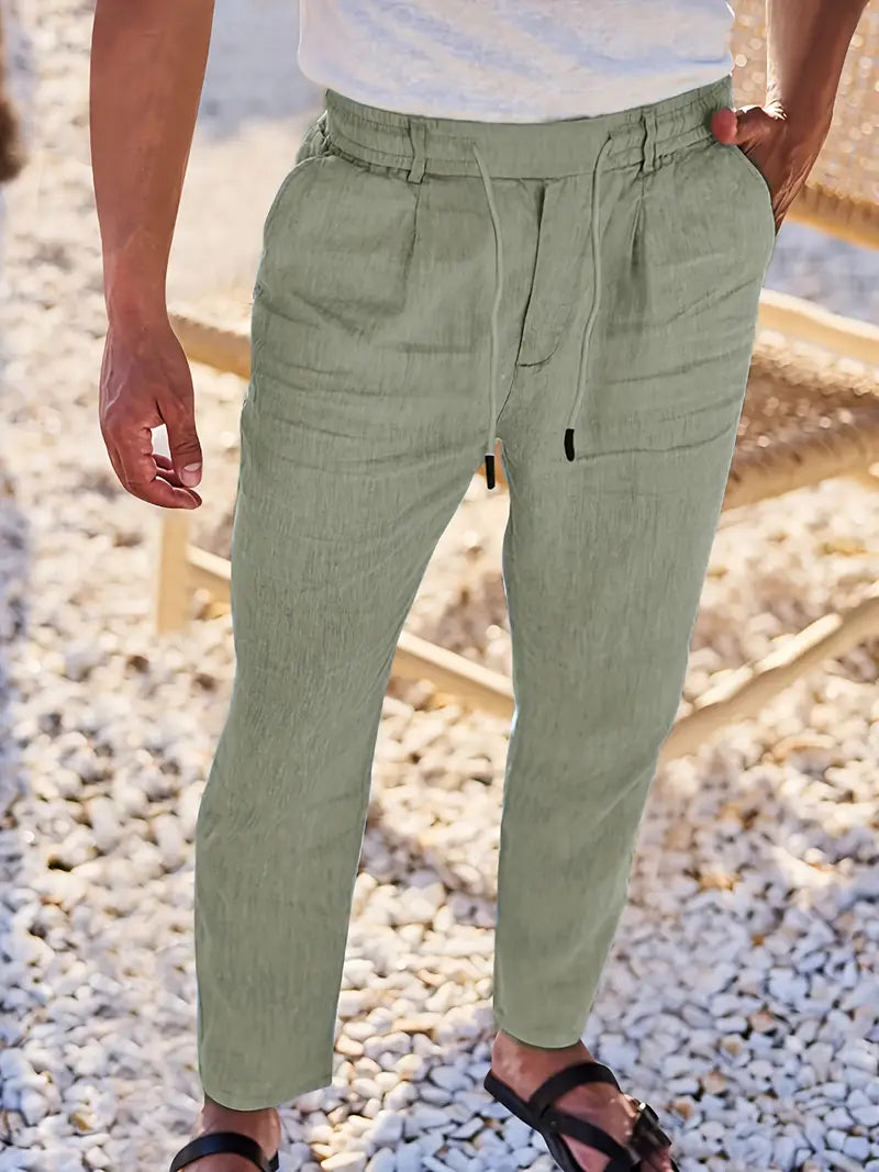 Nichols | Pantalón Lino Hombre Casual Cordón