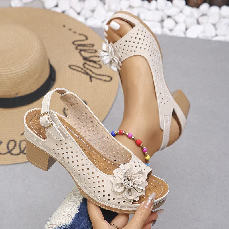 Imogen | Sandalias de Talón Abierto Con Diseño Floral