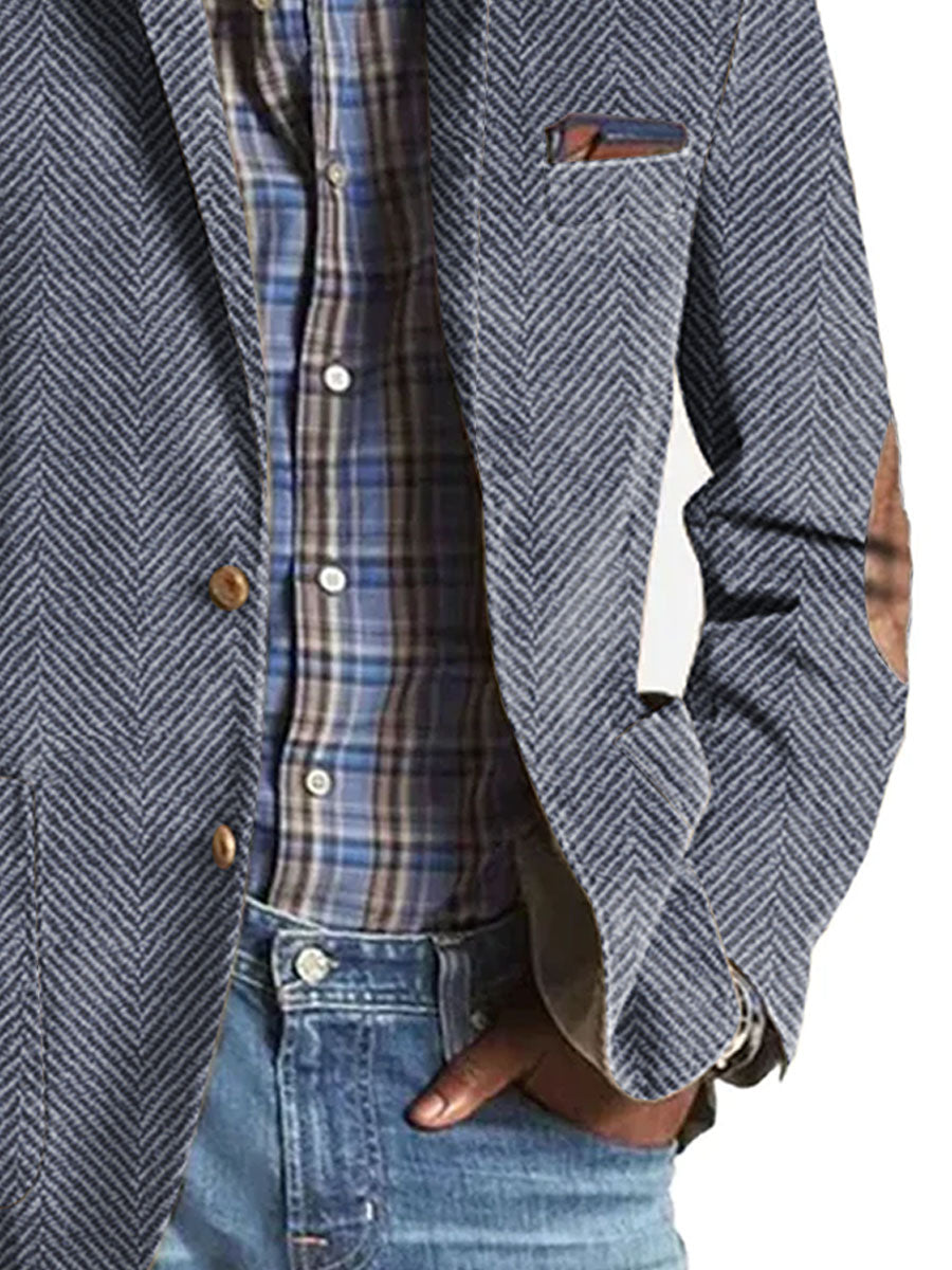 Elon | Blazer Hombre Espiga Con Parches