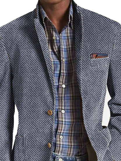 Elon | Blazer Hombre Espiga Con Parches