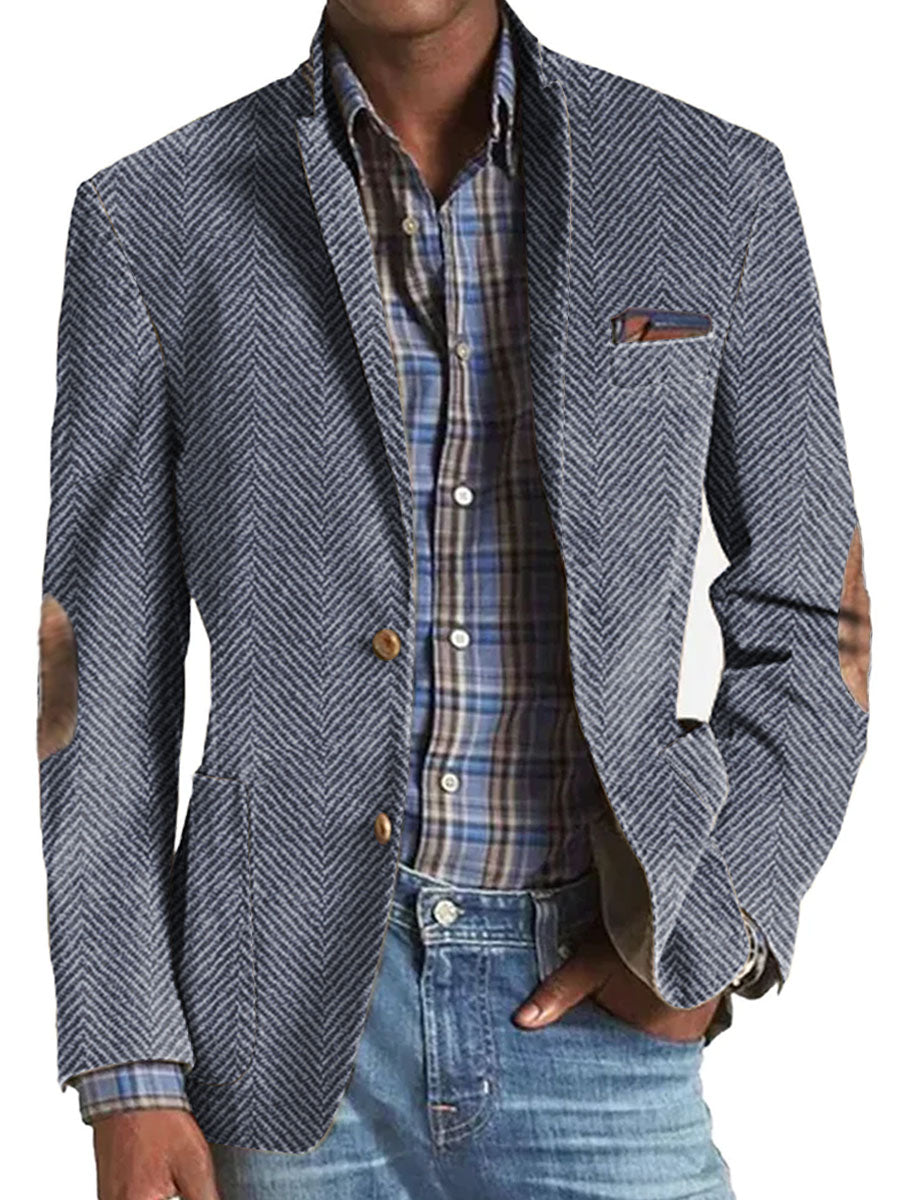 Elon | Blazer Hombre Espiga Con Parches