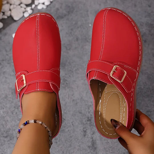 Latina - Mules con Hebilla Cuadrada Mujer