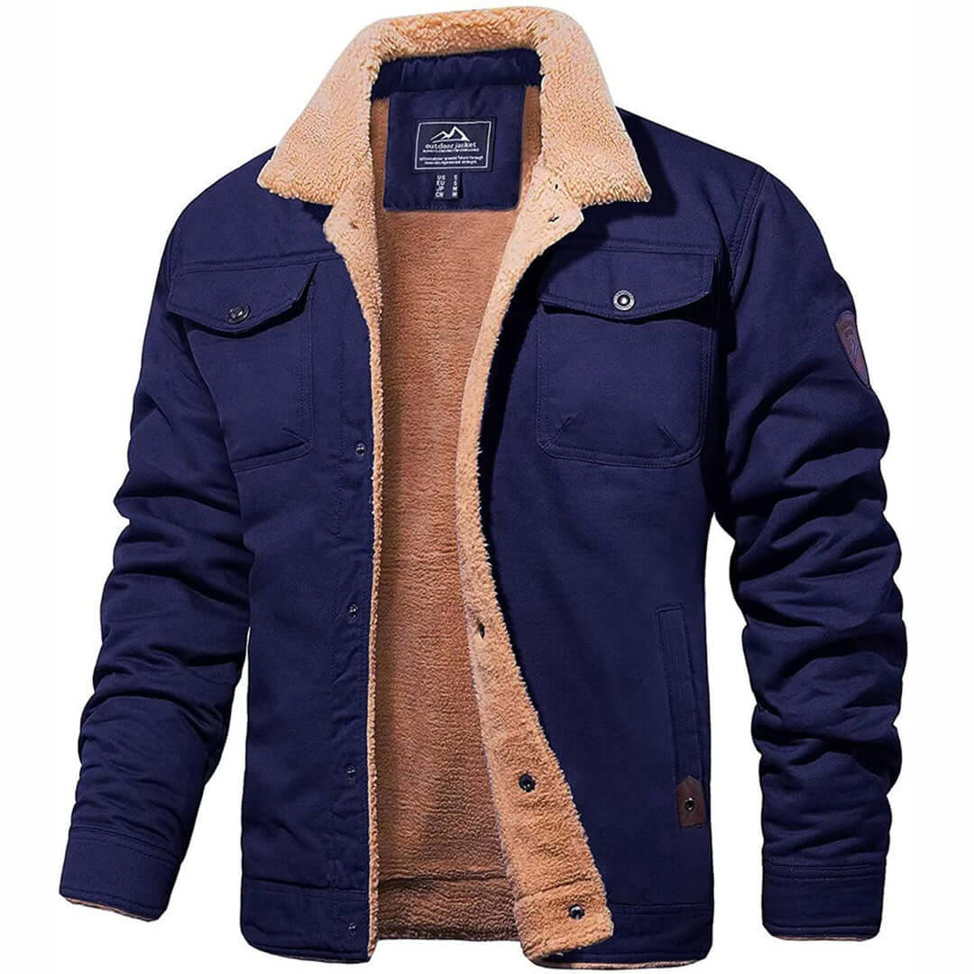 Charlie | Chaqueta con Cuello de Piel y Bolsillos