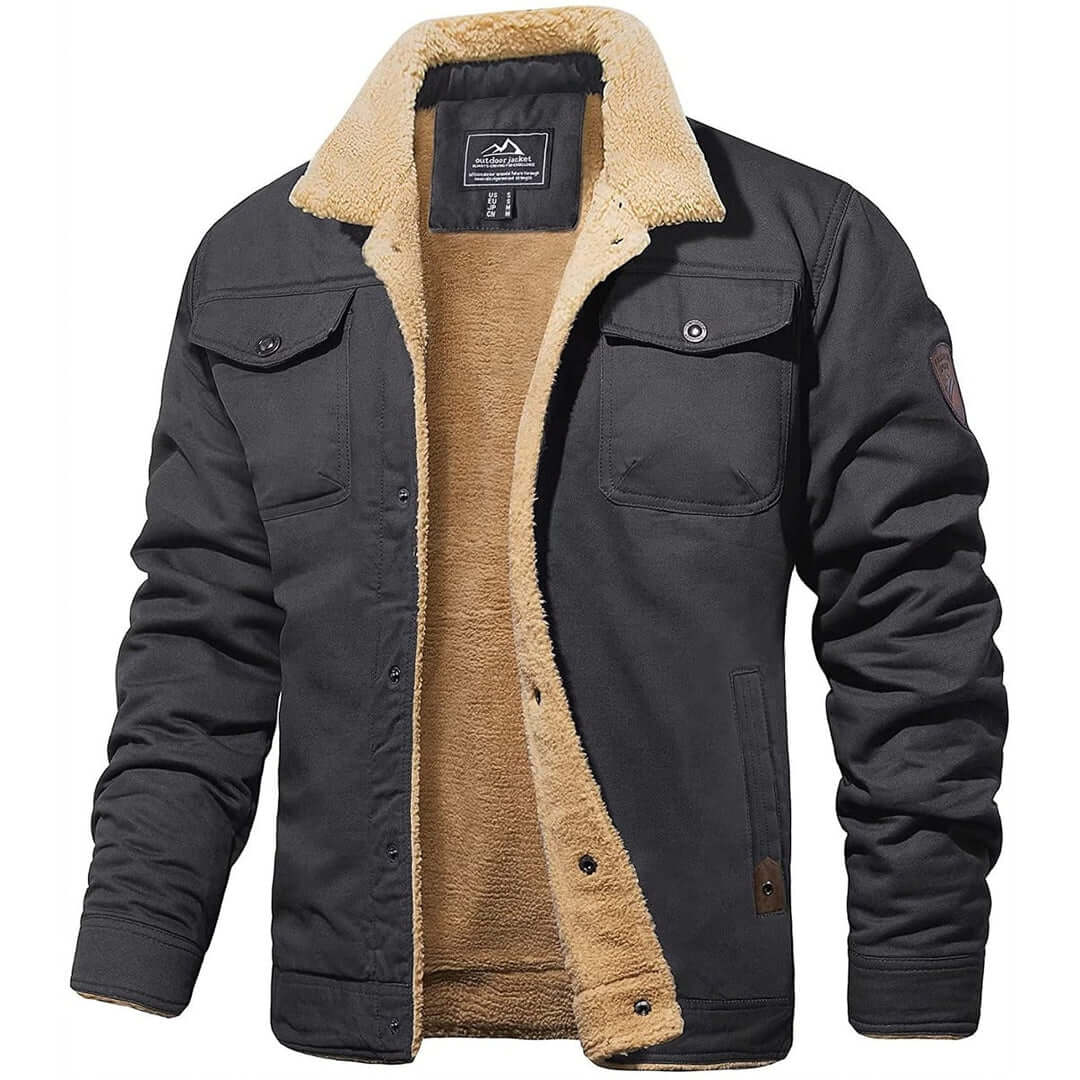 Charlie | Chaqueta con Cuello de Piel y Bolsillos