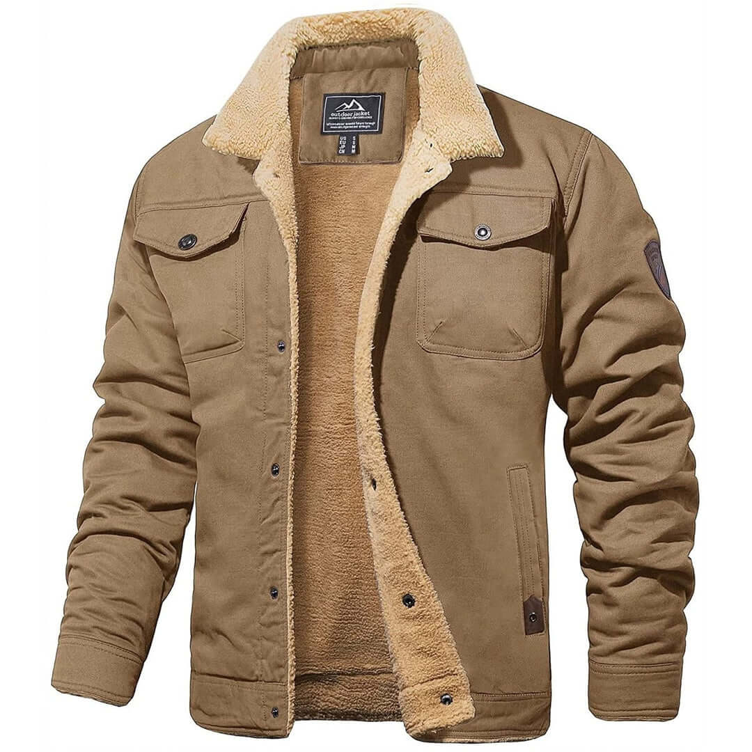 Charlie | Chaqueta con Cuello de Piel y Bolsillos
