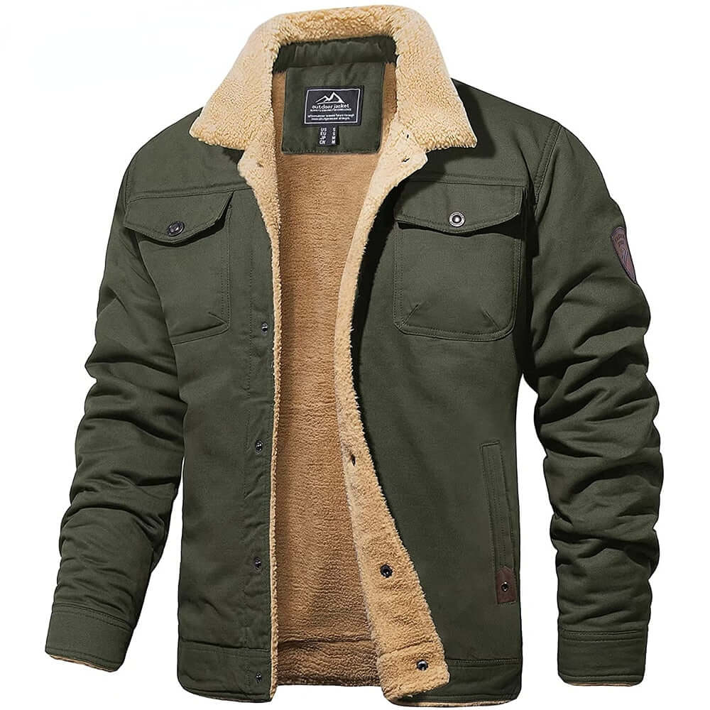 Charlie | Chaqueta con Cuello de Piel y Bolsillos