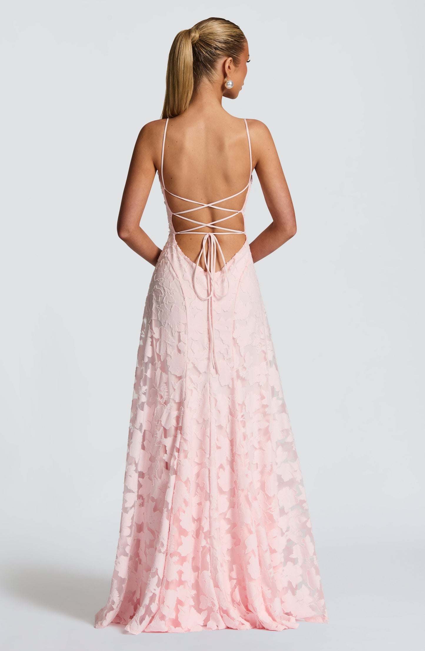 Alona | Vestido Largo De Tirantes Con Textura Floral