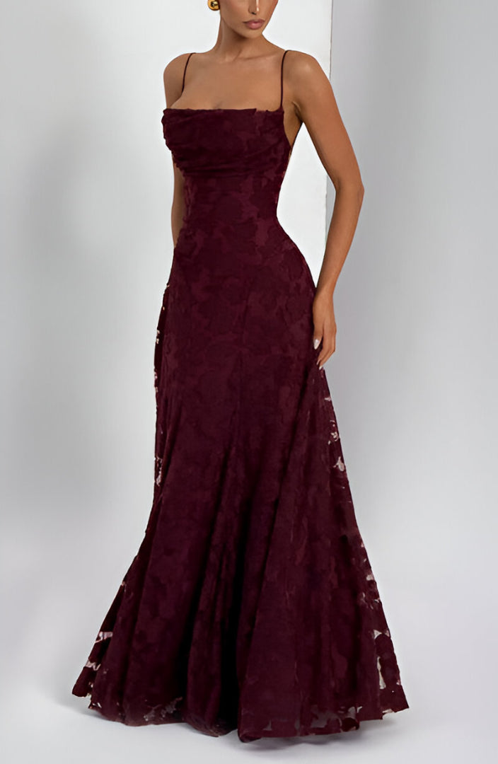 Alona | Vestido Largo De Tirantes Con Textura Floral