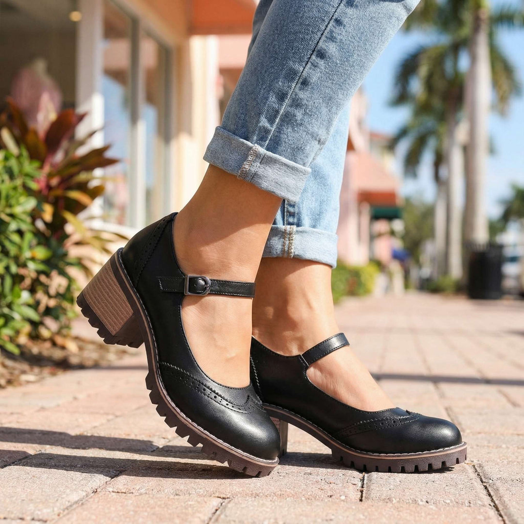 Bahar | Zapatos Mary Jane Tacón Bloque Hebilla