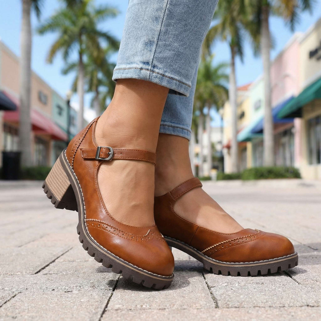 Bahar | Zapatos Mary Jane Tacón Bloque Hebilla