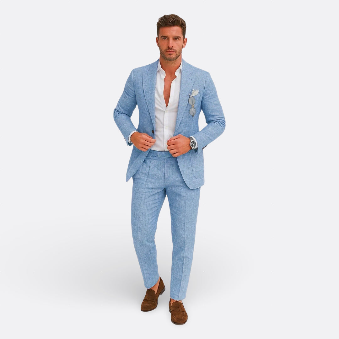 Jedson | Conjunto De Traje De Mezcla De Lino Con Chaqueta