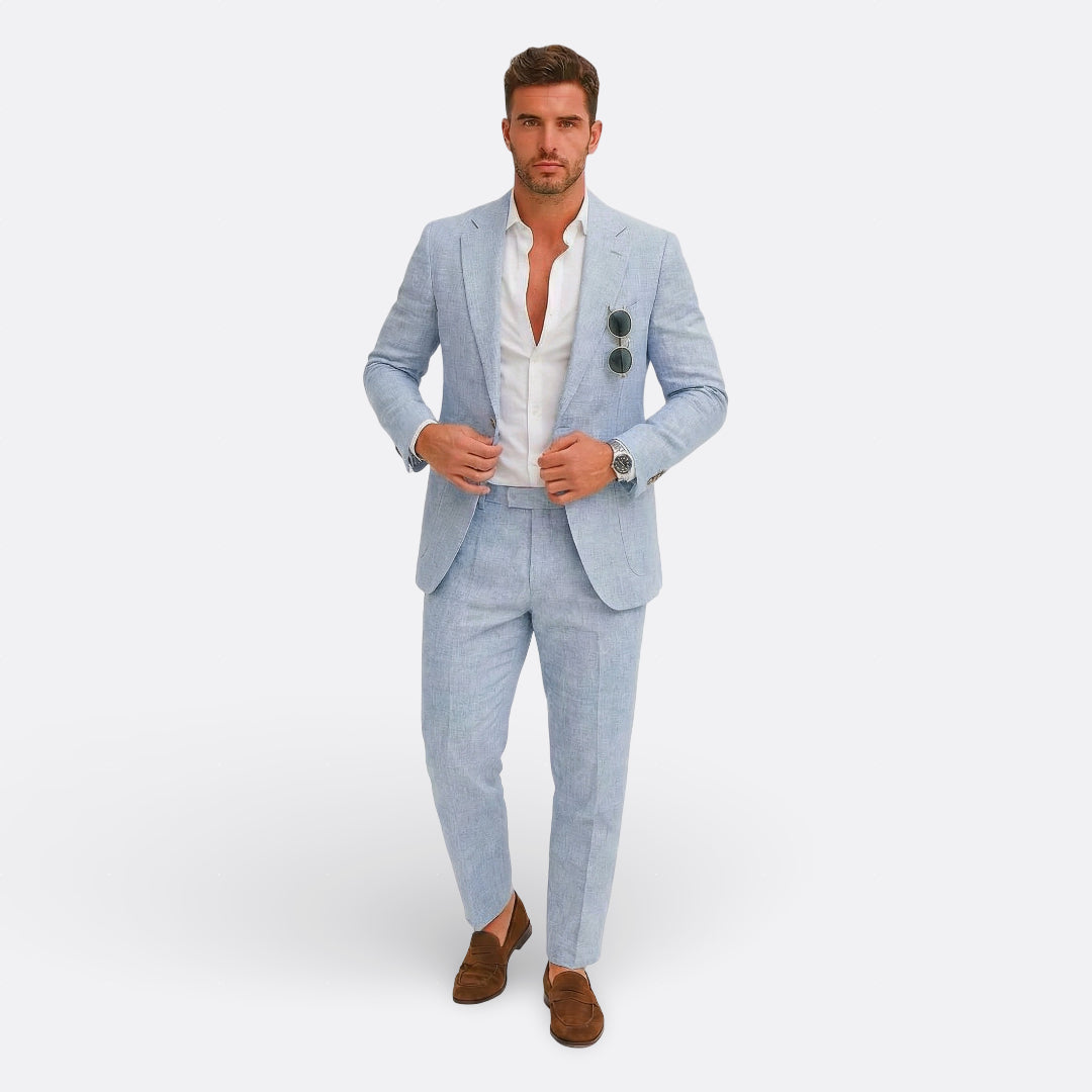 Jedson | Conjunto De Traje De Mezcla De Lino Con Chaqueta