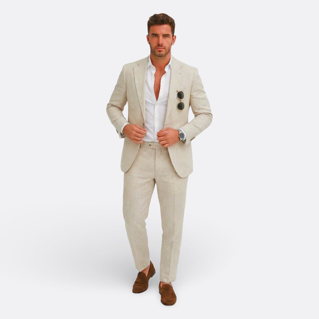 Jedson | Conjunto De Traje De Mezcla De Lino Con Chaqueta