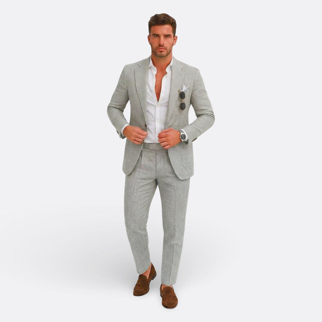 Jedson | Conjunto De Traje De Mezcla De Lino Con Chaqueta